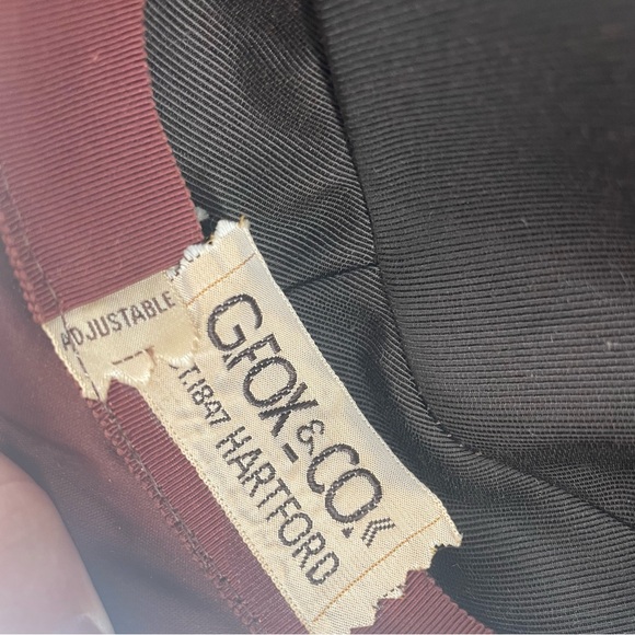 Vintage G. Fox 1950s-1960s Auburn Brown Mink Pillbox Fur Hat - Picture 8 of 9